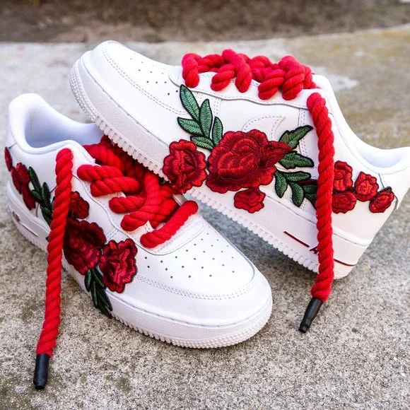 Shoes | Custom Air Forces With Rope Laces And Flower Patch  display picture 2